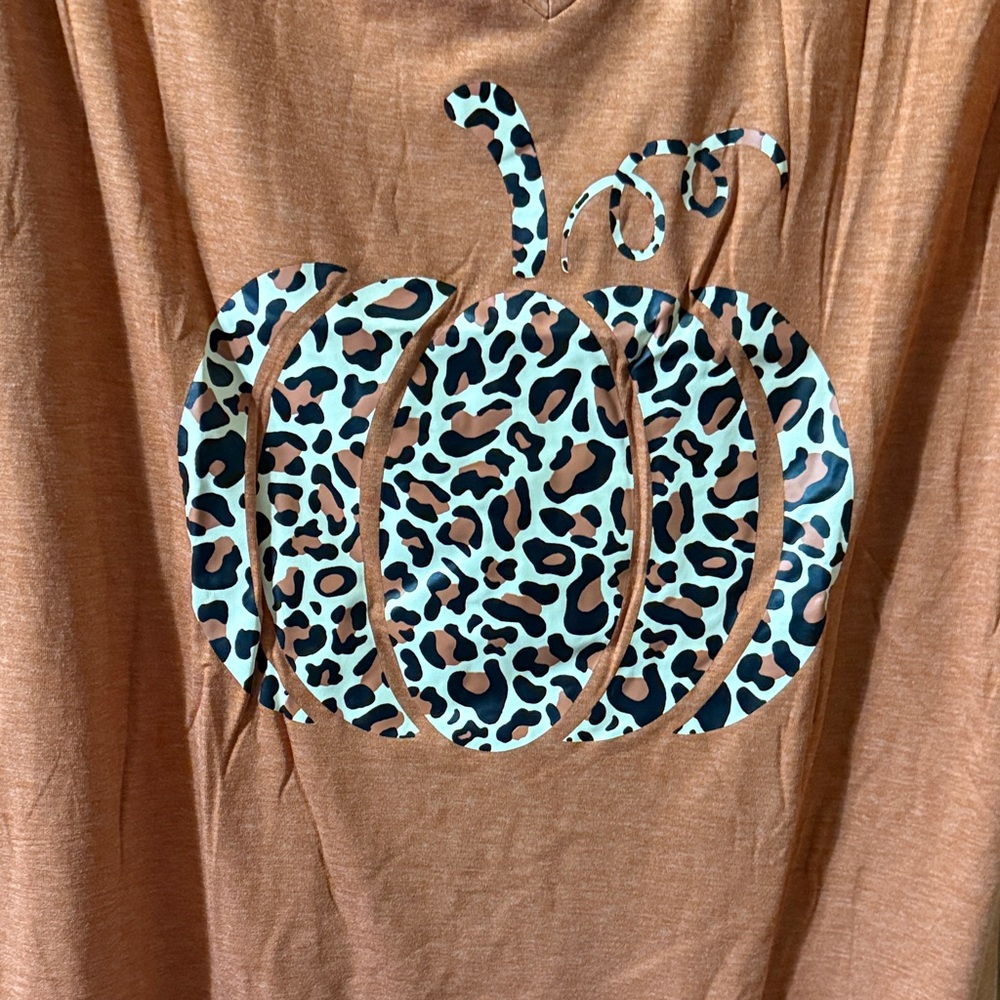 Brown Pumpkin Print Tee